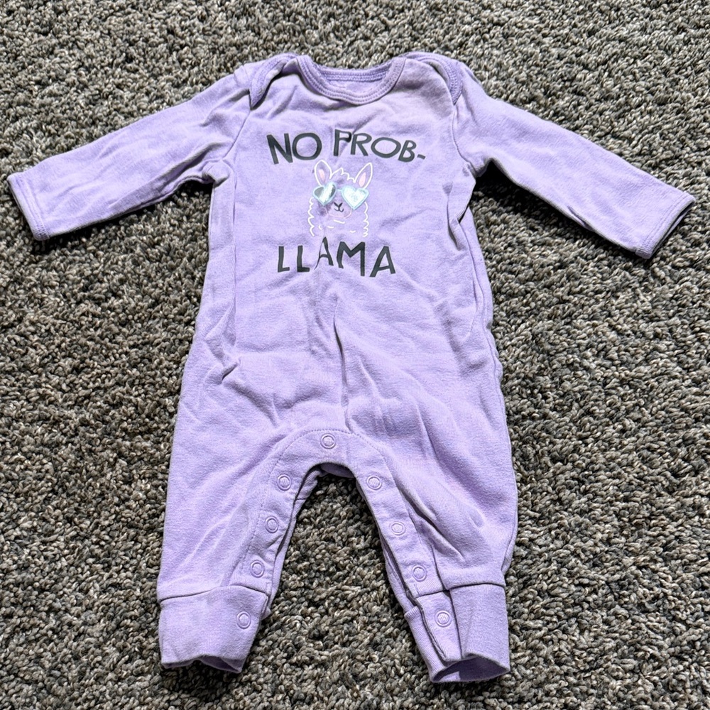 Carter's Lavender Llama Print Footie